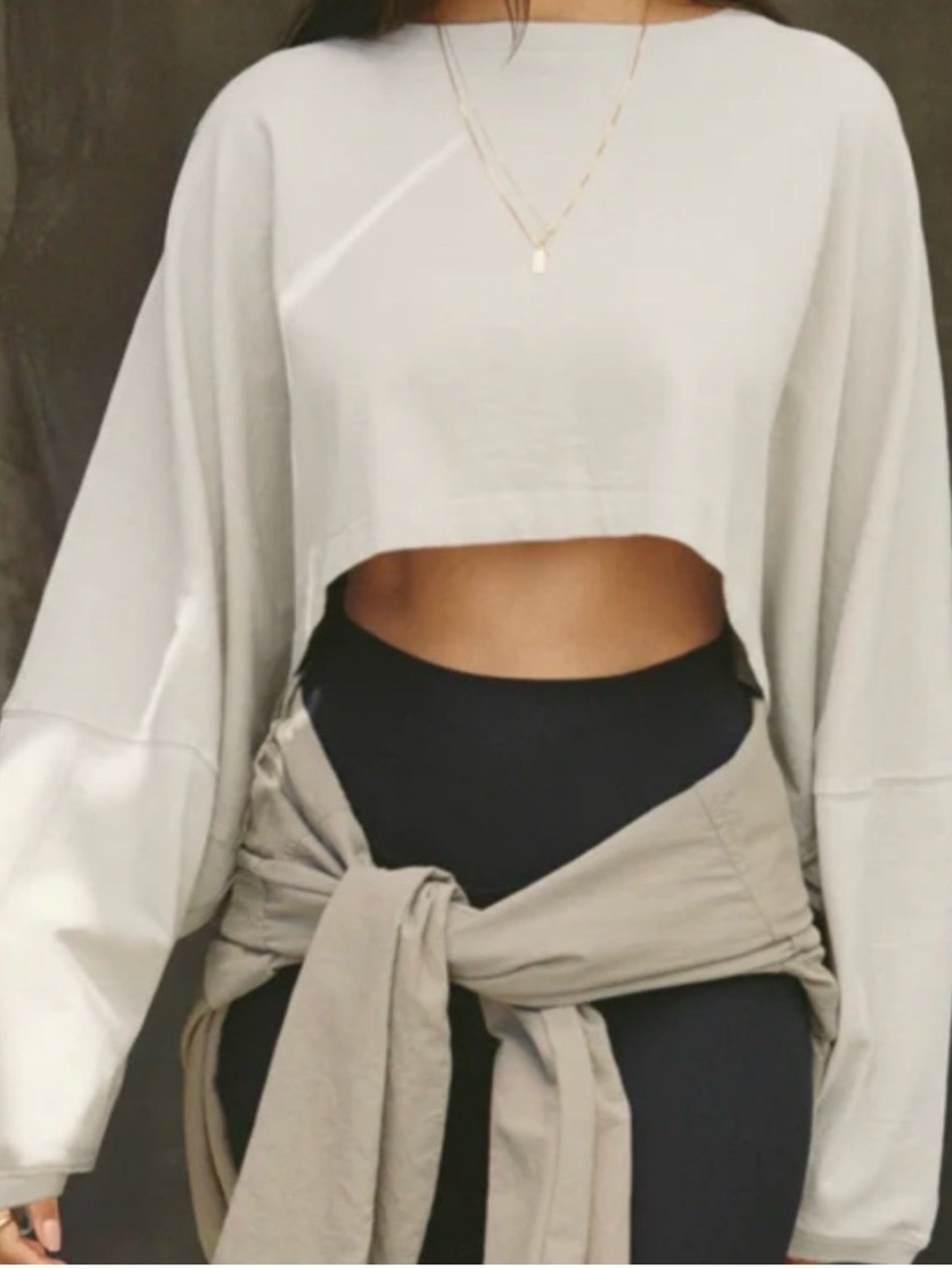 Joah Brown Soft Neutral Crewneck Sweatshirt in Cream